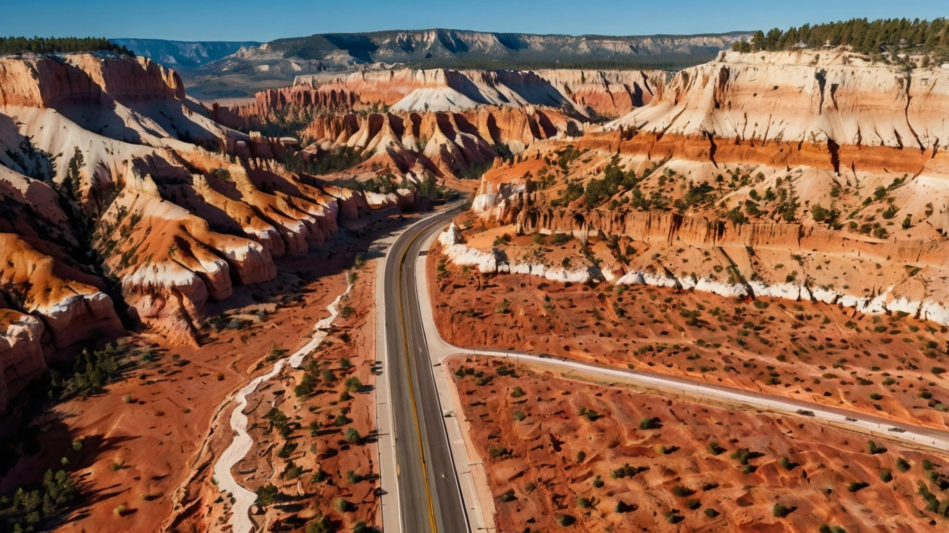 Aerial view of Utah’s Highway 12 for Road trip